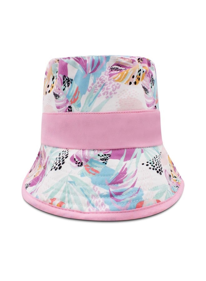 VRITRAZ Sun Protection UPF50+ Bucket Hat Toddler Summer Beach Play Hats with Neck Flap for Girl, Boy, Kids Summer Hat, Bucket Hat for Kids Ages 3-10 Years (Color-Floral Babypink) - Image 2