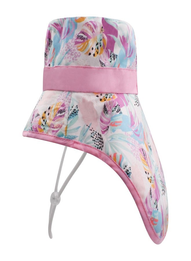 VRITRAZ Sun Protection UPF50+ Bucket Hat Toddler Summer Beach Play Hats with Neck Flap for Girl, Boy, Kids Summer Hat, Bucket Hat for Kids Ages 3-10 Years (Color-Floral Babypink) - Image 4