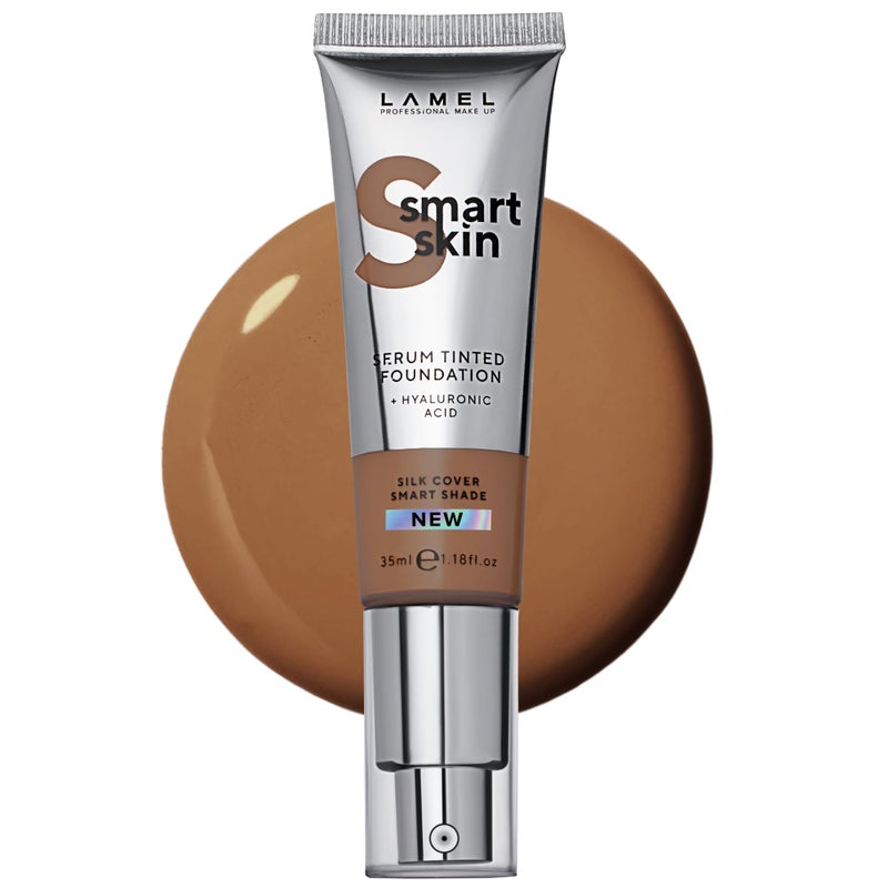 LAMEL Smartskin Serum Tinted Foundation Hydrating Nourishing Hypoallergenic SkinCaring Color Correcting AntiAging Formula with Hyaluronic Acid 410118 floz