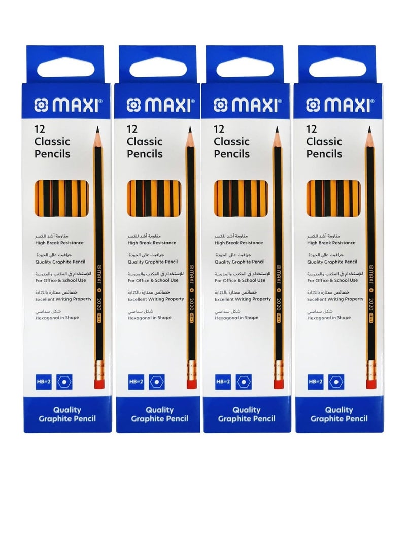 48-Pieces HB Classic Pencil Black/Yellow - Image 1