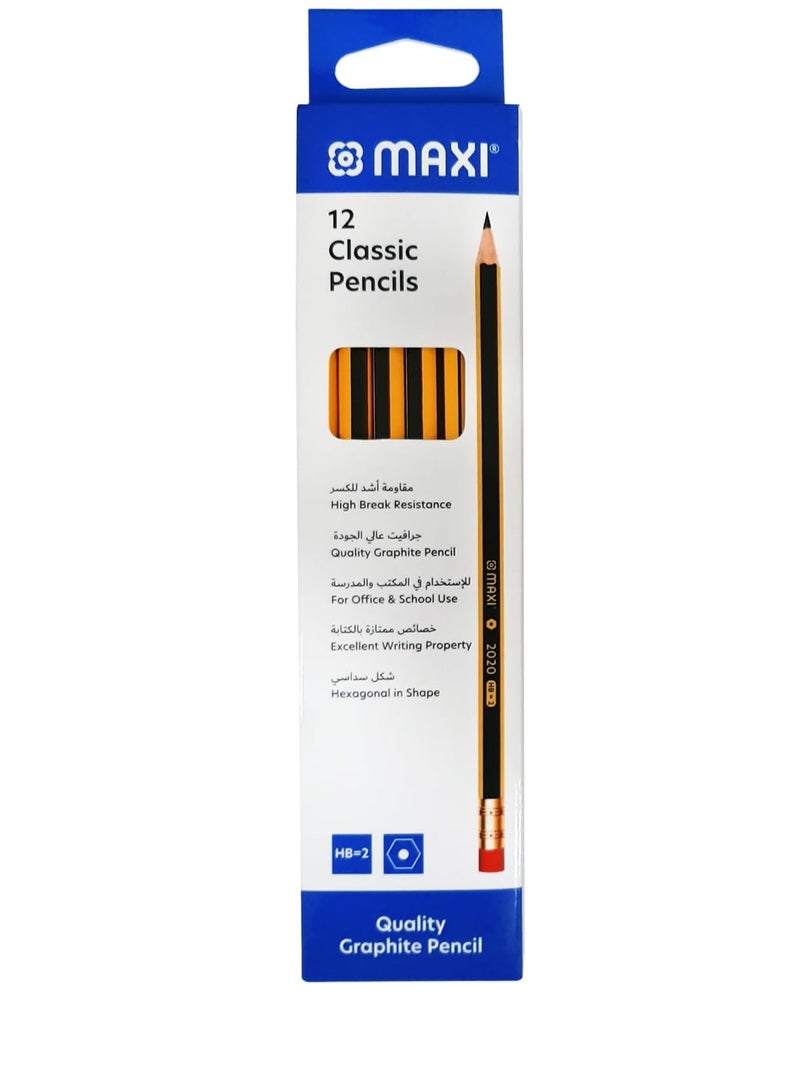 48-Pieces HB Classic Pencil Black/Yellow - Image 2