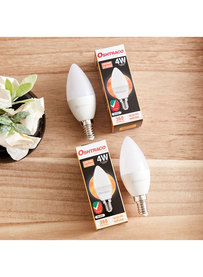 OSHTRACO 2-Piece 4W E14 360 Lumen LED Candle Bulb Set 8 x 10.5 cm  - Image 1