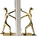 Fasmov Heavy Duty Stainless Steel Man bookends Nonskid Bookends Art Bookend,1 Pair(Glod) - Image 2