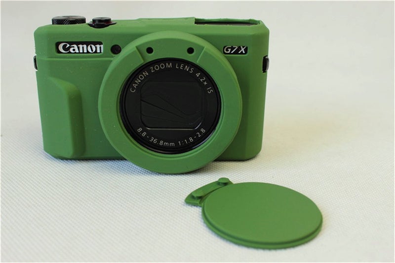 BolinUS G7 X Mark II Case, BolinUS Fullbody Ultra-Thin Lightweight Rubber Soft Silicone Case Bag Cover for Canon PowerShot G7 X Mark II -Green - Image 2