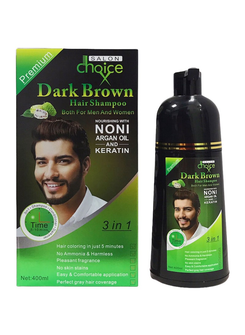 Salon Choice 3 in 1 Hair Shampoo Dark Brown 400ml