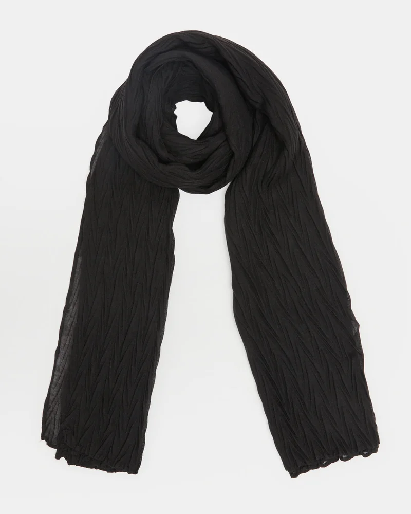 Redtag Women Black Solid Scarf
