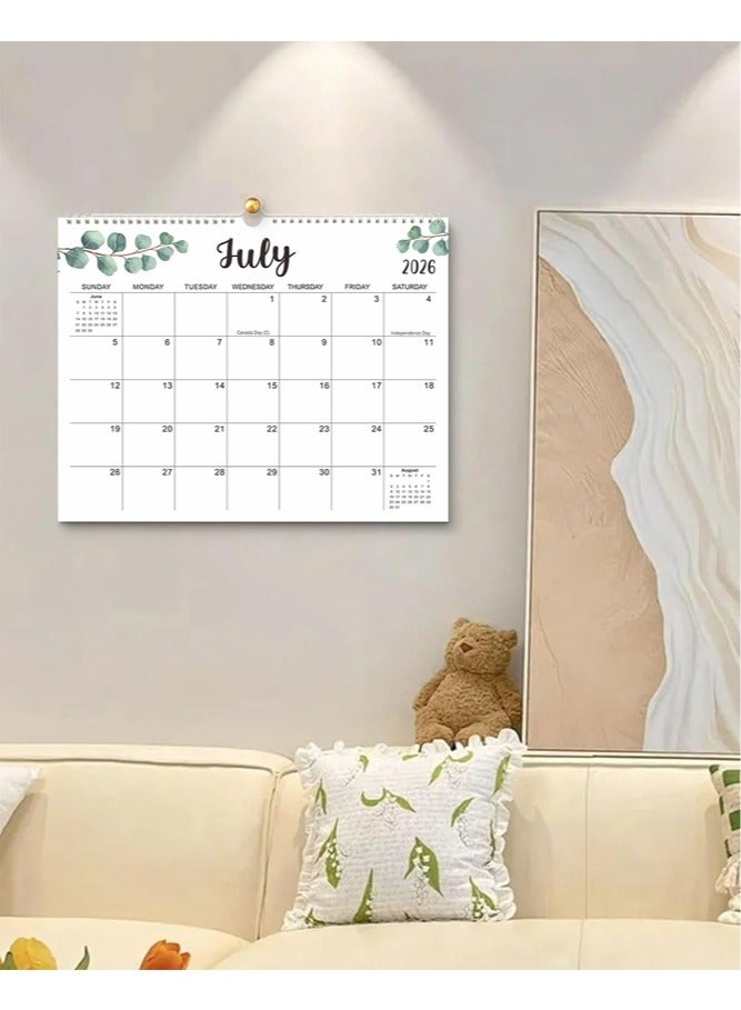 Calendar 2026, 18 Months Wall Calendar Jan 2026 - Jun 2027, Twin-Wire Binding, Premium Paper, Suitable for Keeping Important Dates, Perfect for Organizing - Image 3
