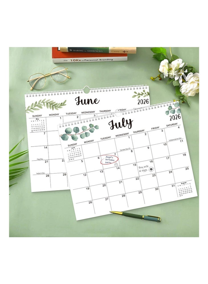 Calendar 2026, 18 Months Wall Calendar Jan 2026 - Jun 2027, Twin-Wire Binding, Premium Paper, Suitable for Keeping Important Dates, Perfect for Organizing - Image 4
