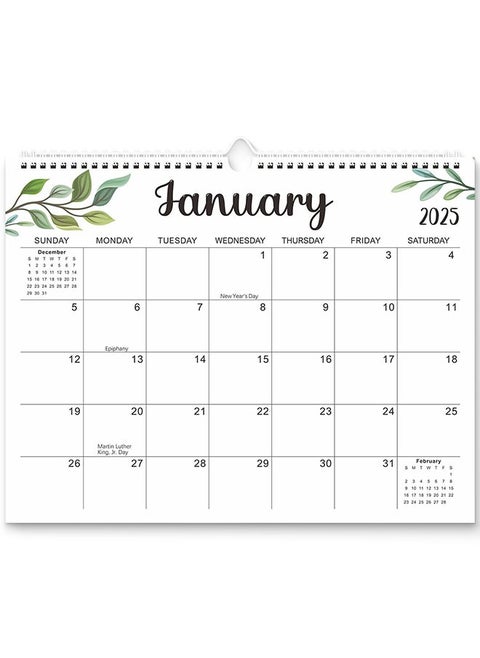 2025 Calendar, 18 Months Wall Calendar Jan 2025 - Jun 2026, Twin-Wire Binding, Premium Paper, Suitable for Keeping Important Dates, Perfect for Organizing