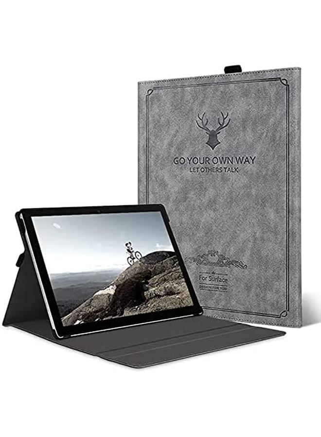 Protective Case For Microsoft Surface Pro 9 13-Inch Vintage Elk Pattern Cover Compatible With Type Cover Keyboard Grey - Image 4