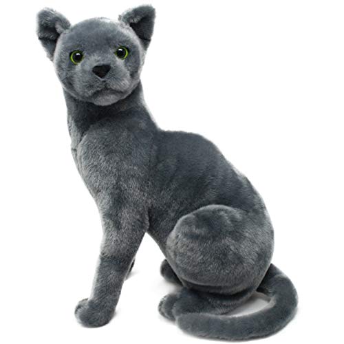 TigerHart Rae The Russian Blue Cat 12 Inch Grey Stuffed Animal Plush Gray Cat - Image 1