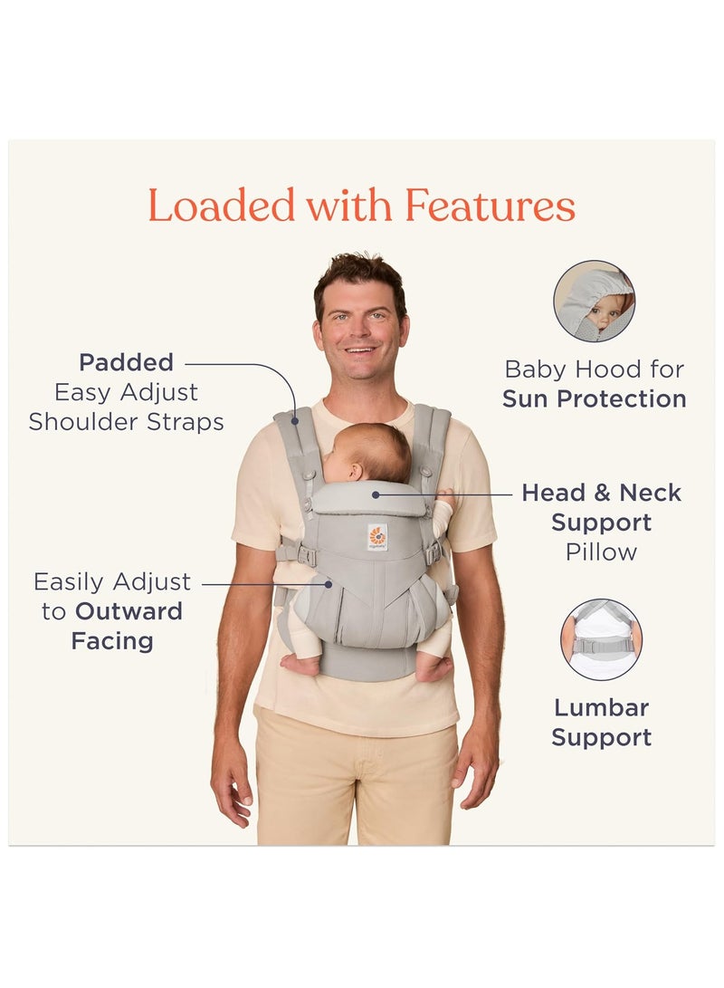 INFLUX Omni 360 All-Position Baby Carrier for Newborn to Toddler with Lumbar Support (7-45 Pounds), Pure Black, 1 Count (Pack of 1) - Image 3