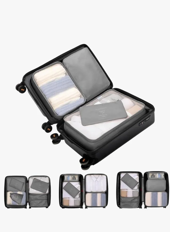 QUESERA Travel Organizer, 8 Pcs Packing Cubes Luggage Organizer, Storage Bags Organizer Set, Waterproof, Space Saving, Travel Essentials Organizer, Grey