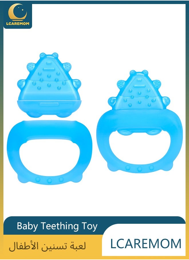 LCAREMOM - 1 PCS Baby Teething Toy, Soft Baby Chew Toy, Water Injected Teethers, Silicone Cold Teether, Chill Teether for Teething Relief 3M+, Safe and Easy to Grip (Blue) - Image 1