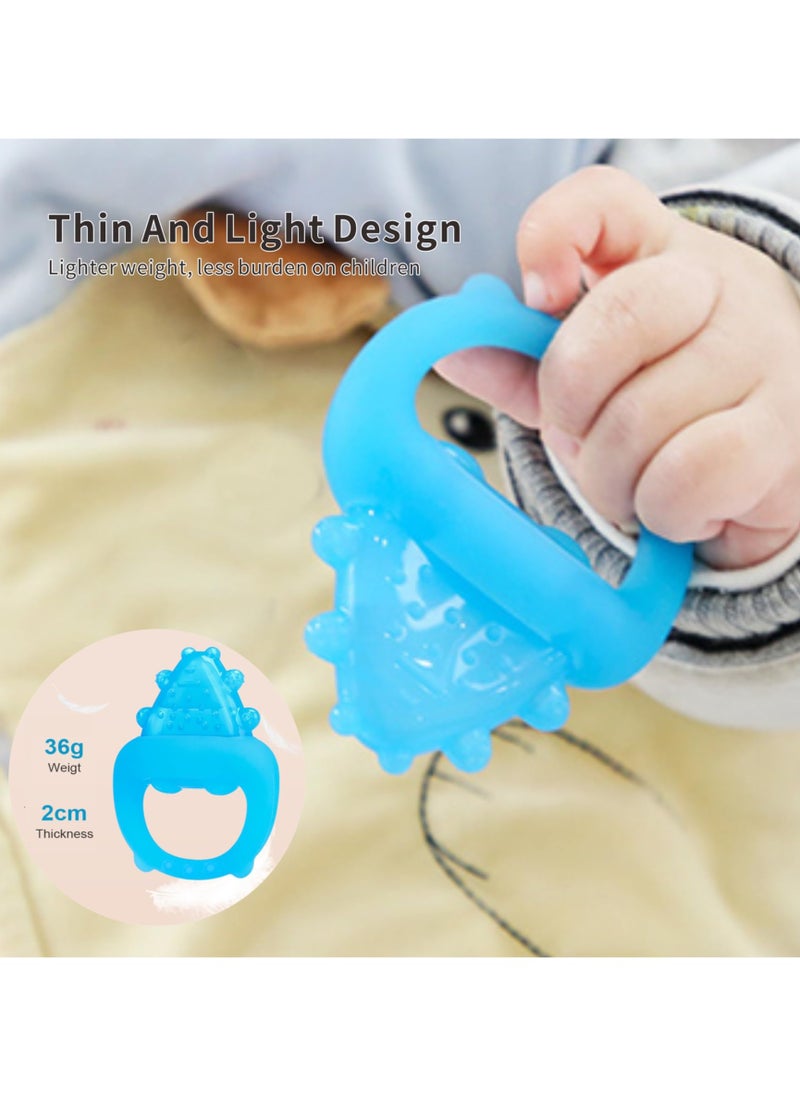 LCAREMOM - 1 PCS Baby Teething Toy, Soft Baby Chew Toy, Water Injected Teethers, Silicone Cold Teether, Chill Teether for Teething Relief 3M+, Safe and Easy to Grip (Blue) - Image 1