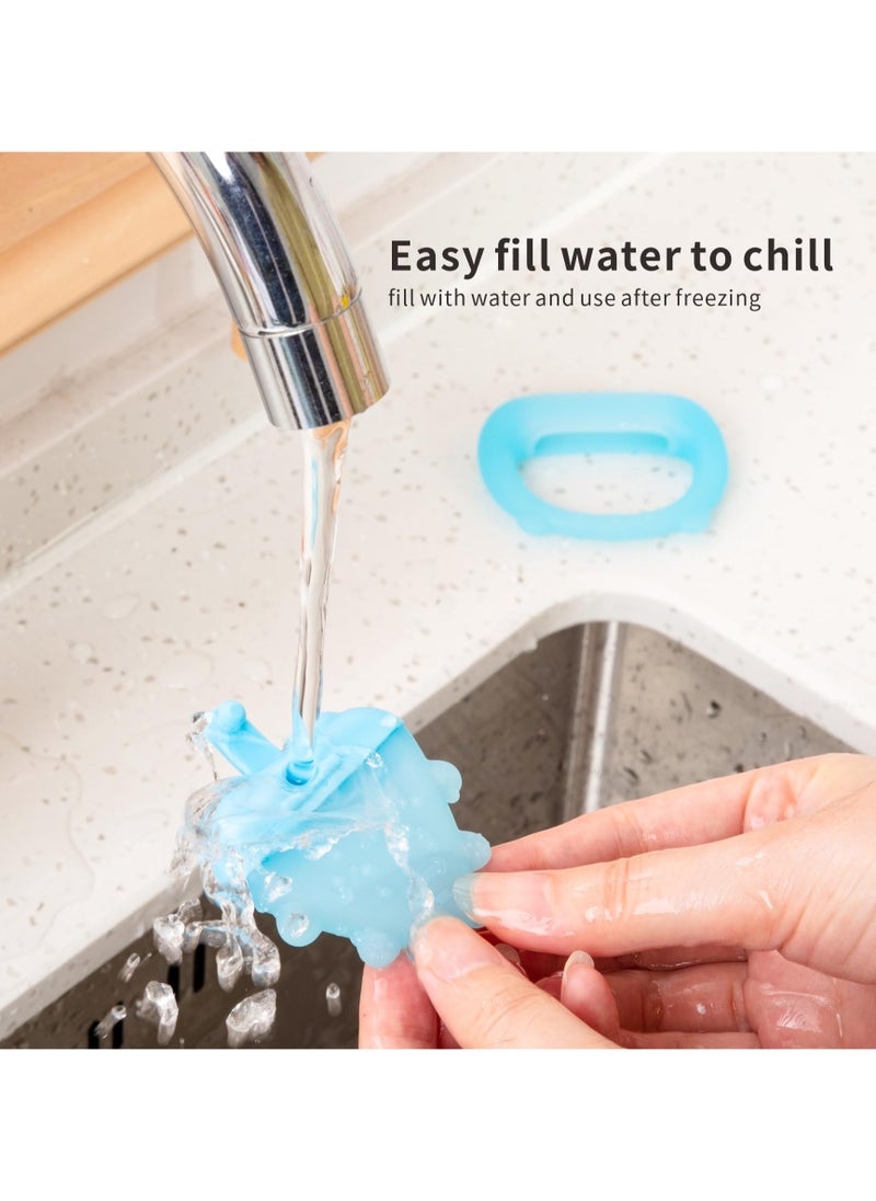LCAREMOM - 1 PCS Baby Teething Toy, Soft Baby Chew Toy, Water Injected Teethers, Silicone Cold Teether, Chill Teether for Teething Relief 3M+, Safe and Easy to Grip (Blue) - Image 1