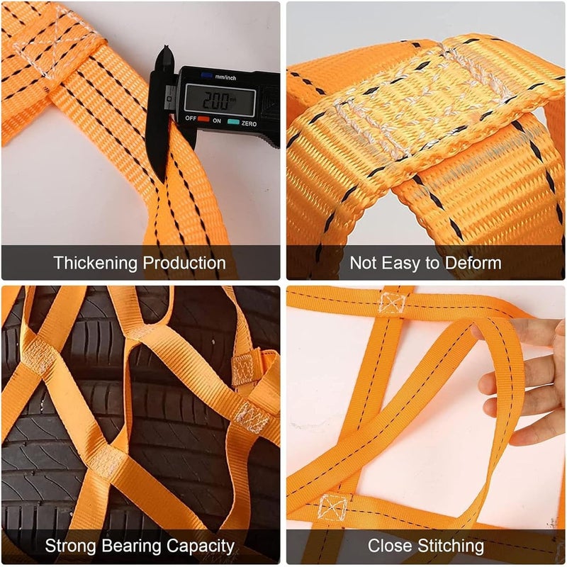 Cargo Lifting Net - Polyester Cargo Lifting Net, Helicopter/Pallet Cargo Net, Safety Lifting Net Straps, Flat Cargo Sling Net, Van Cargo Net, Strong Load-Bearing Material Handling Straps (Si - Image 3