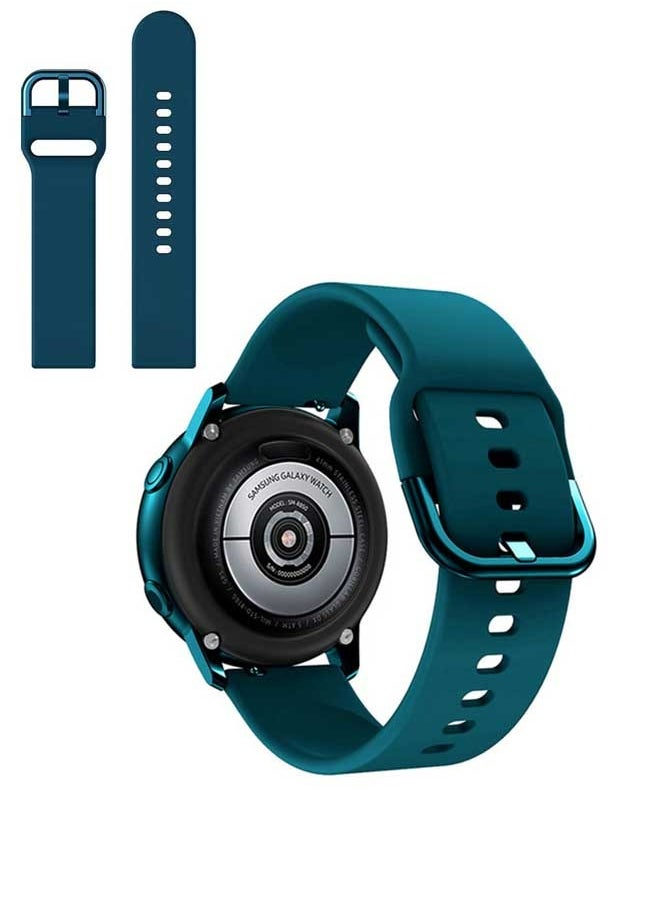 Ocean - Silicone Sport Strap for Samsung Galaxy Active 2, 22 mm Watch Bands Compatible for Samsung Galaxy Watch Active 2, Dark Blue - Image 1