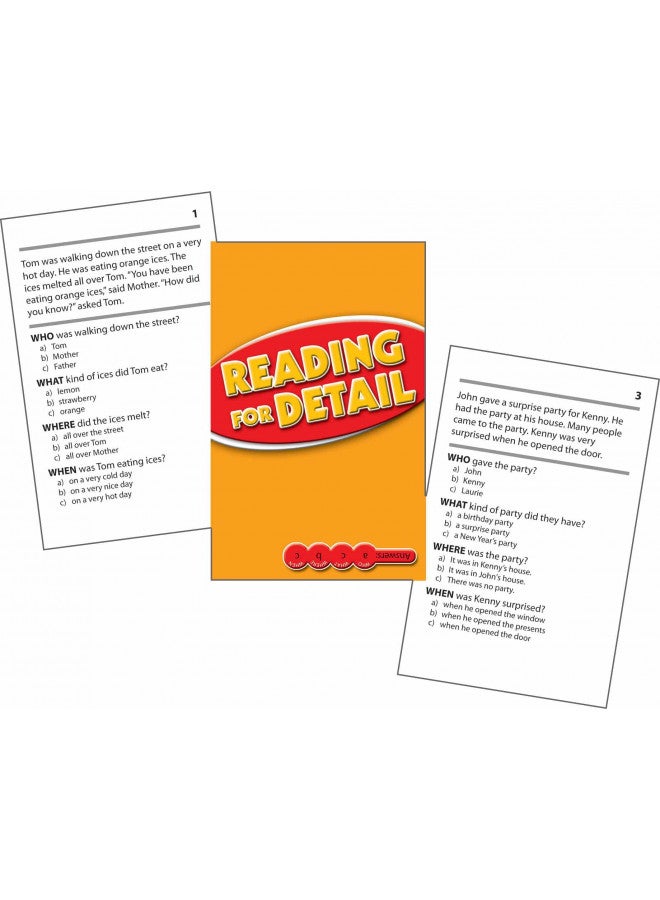 Edupress Reading Comprehension Practice Cards, Reading for Detail, Red Level (EP63061) Medium - Image 2