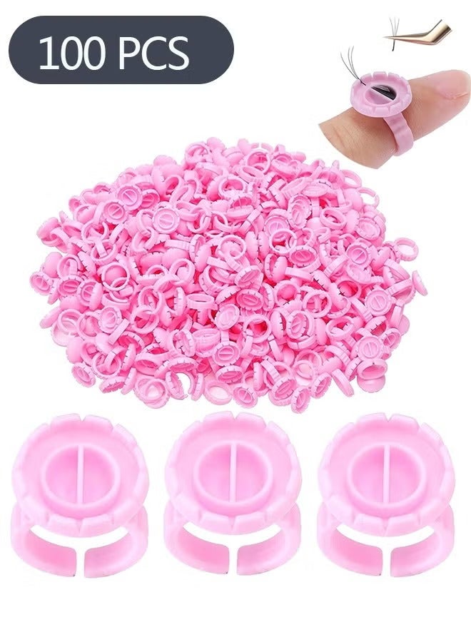 Geustos 100 Piece Lash Glue Holder, Disposable Glue Ring Cups for Eyelash Extensions, Lashes Quick Blossom Cups Fanning Cup for Eyelash Extension Supplies - Image 1