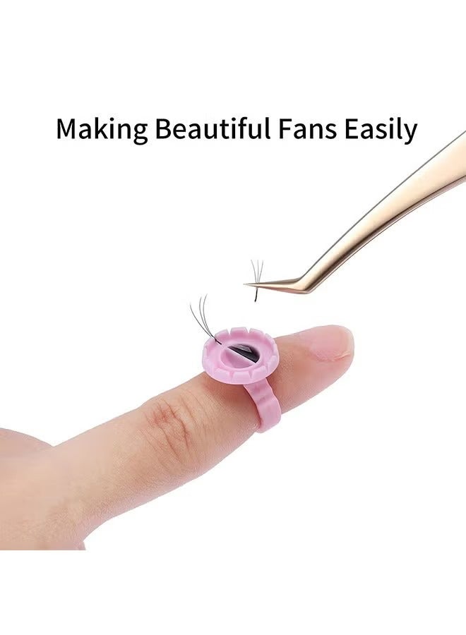 Geustos 100 Piece Lash Glue Holder, Disposable Glue Ring Cups for Eyelash Extensions, Lashes Quick Blossom Cups Fanning Cup for Eyelash Extension Supplies - Image 4