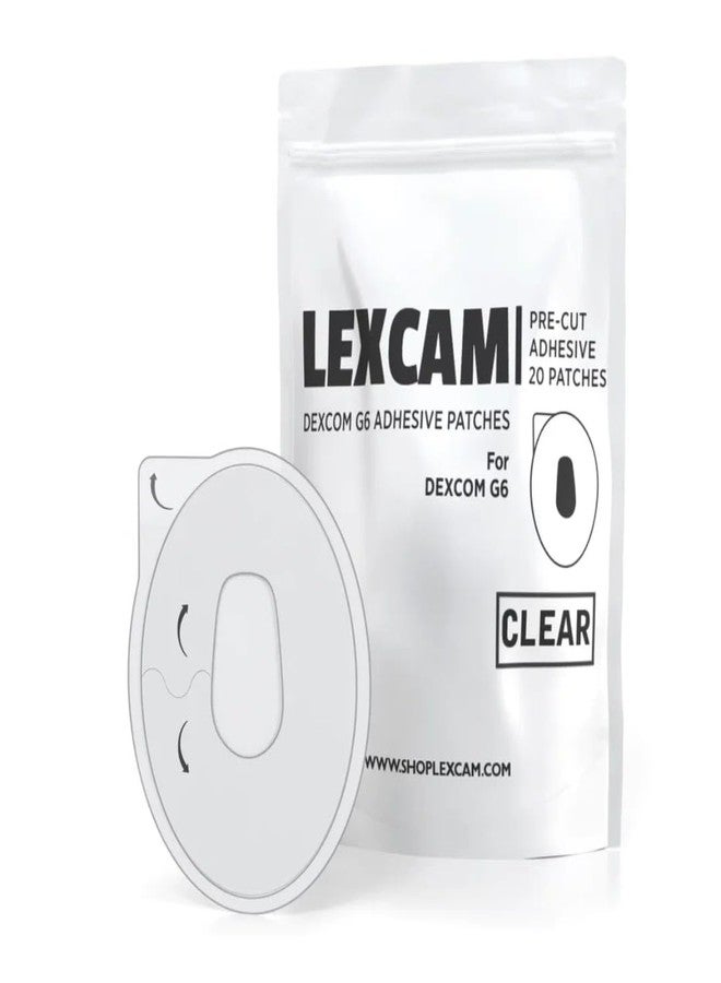 LEXCAM Dexcom G6 Adhesive Patches, Pack of 20, Lexcam Waterproof CGM Overpatch, Color Clear, Sensor is NOT Included - Image 2