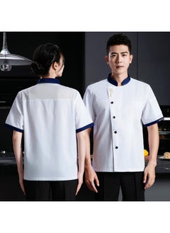 NIBEMINENT High-End Chef Overalls Summer Dining Hotel West Point Restaurant Kitchen Breathable Thin Chef Uniform  - Image 1