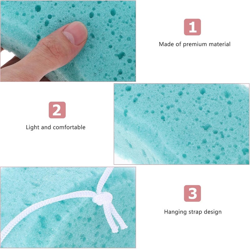 Creative Body Scrubber Shower Sponge 5pcs Mixed Colors with Hanging Rope Exfoliating Bath Sponge for Home and Travel Bathing Accessories Random Style Random Color - Image 3