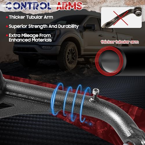 Autoptzxd 2-4" Lift Front Upper Control Arms for 2000-2010 Chevy Silverado 2500HD 3500HD, Adjustable Tubular Suspension Arms Compatible with GMC Sierra 2000-2010/ Hummer H2 2003-2009, 2Pcs - Image 4
