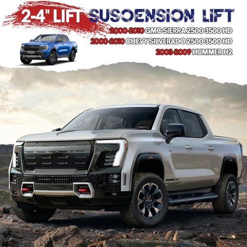 Autoptzxd 2-4" Lift Front Upper Control Arms for 2000-2010 Chevy Silverado 2500HD 3500HD, Adjustable Tubular Suspension Arms Compatible with GMC Sierra 2000-2010/ Hummer H2 2003-2009, 2Pcs - Image 3