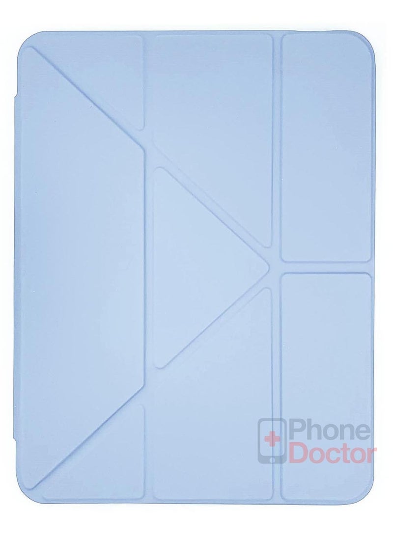 Case for iPad 10th Generation 10.9 Inch 2022 / iPad 11th Generation (A16) 10.9 Inch 2025 Built-in Pencil Holder Flexible Back Cover, Trifold Stand, Auto Sleep Wake Rebound Series Clear / Sky Blue