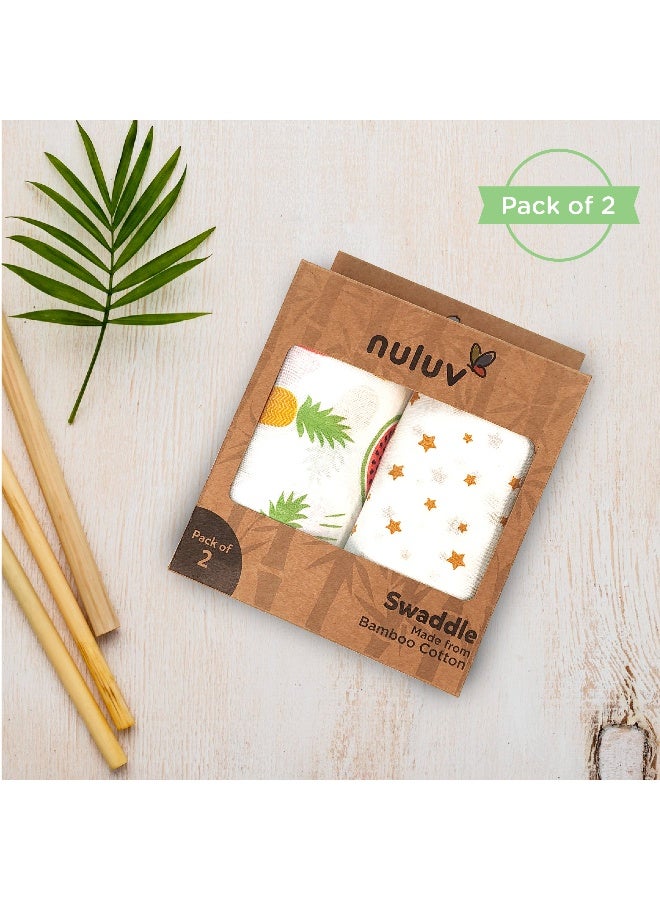 nuluv لفافة نولوف الحوت - عبوة من 2 | قماش مالمال قطني فائق النعومة لحديثي الولادة | مجموعة لفات قطنية ناعمة لحديثي الولادة | لفات حديثي الولادة - Image 2