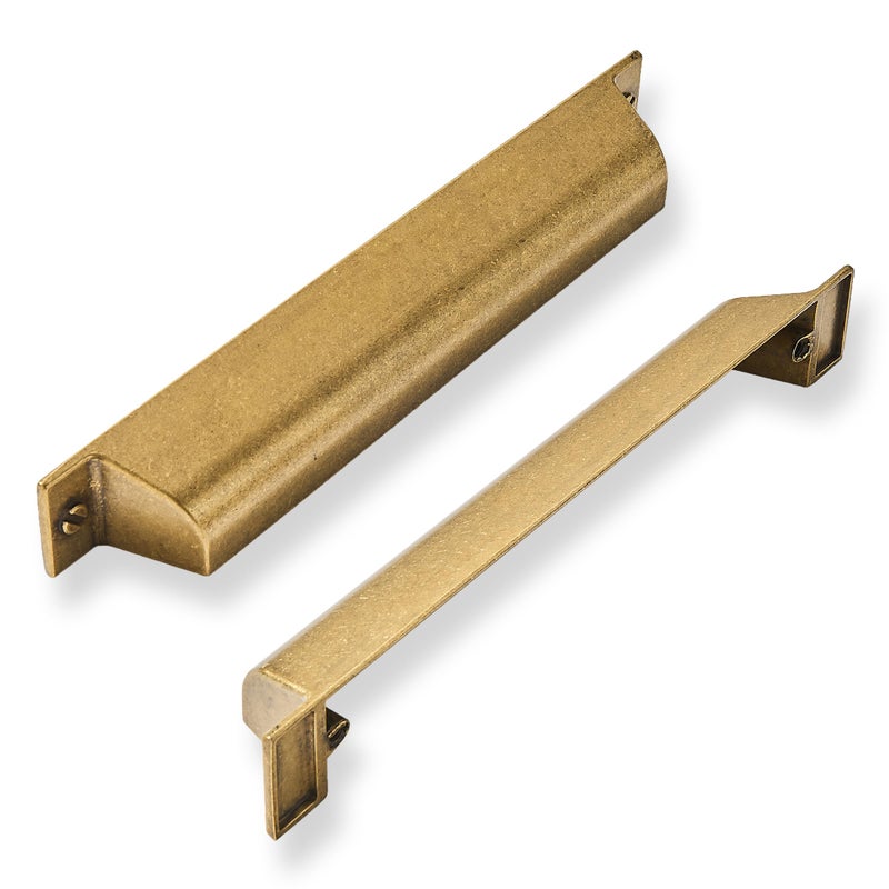 ZAUYX 10 Pack 7 Inch Center to Center Antique Brass Cabinet Cup Pulls Vintage Drawer Pulls Kitchen Hardware Aged Bronze Channing Cup Pulls Drawer Handles Knobs 7 inch Hole Center - Image 2