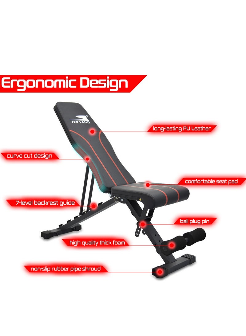 Sky Land Multi-function Foldable and Adjustable Weight Bench| Weight Bench Press For Strength Training Home Gym Workout - Image 5