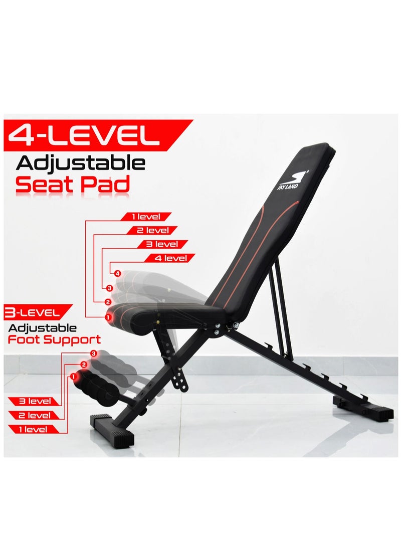 Sky Land Multi-function Foldable and Adjustable Weight Bench| Weight Bench Press For Strength Training Home Gym Workout - Image 3