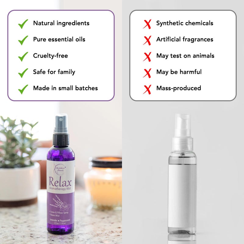 brookethorne naturals Relax Lavender Spray for Sleep, Natural Linen Spray for Bedding, Perfect Lavender Pillow Spray for Sleep. Aromatherapy Bed Spray with Lavender & Peppermint Essential Oils by Brookethorne Naturals 4oz - Image 5
