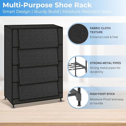 TRENDY Multipurpose Shoe Rack Cabinet 4 Layer All-in-one Storage Organizer with Dustproof Cover | Space-Saving Shoe Stand for Home, Wardrobe & Entryway - Image 5