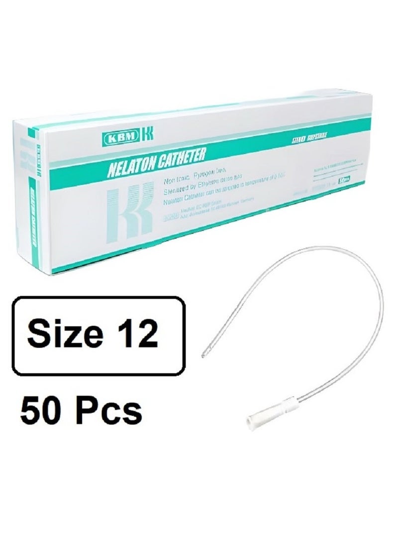 KBM Nelaton Urinary Catheter 50 Pcs/Box Size 12 Your Trusted Companion for a More Comfortable and Healthier Life - Image 1