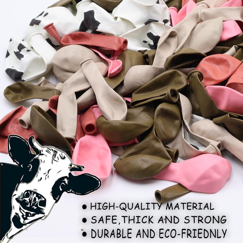 Vztipki Dusty Pink Cow Balloon Arch Garland Kit â€“ Dusty Pink, Light Pink, Brown, Sand White and Cow Print Balloons for Baby Shower, Birthday, Farm, Western, and Cowboy Theme Party Decoration - Image 3