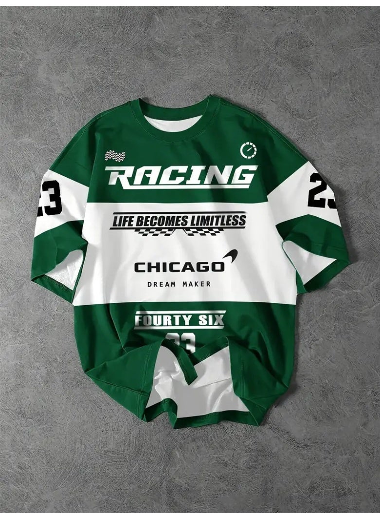 Summer Racing Men's And Women's 3D Printing Short Sleeves  Outdoor Comfortable Quick-drying Short Sleeves