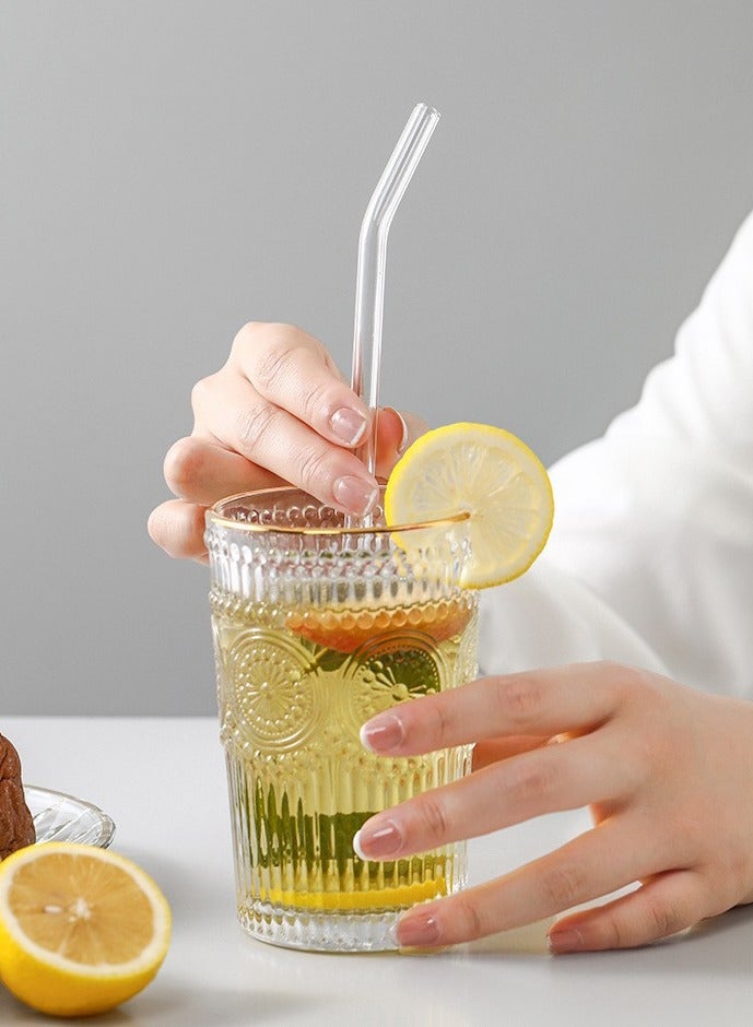 Y&D 2-Piece Glass Drinking Straw Reusable Heat-resistant Explosion-proof High Borosilicate Glass Set With Brush Clear 2*Straws 23 cm 1*Cleaning Brush 8 cm Cold-resistant Creative Glass Juice Straw  - Image 2
