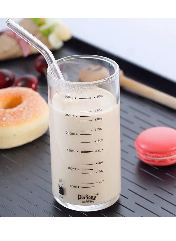 Y&D 2-Piece Glass Drinking Straw Reusable Heat-resistant Explosion-proof High Borosilicate Glass Set With Brush Clear 2*Straws 23 cm 1*Cleaning Brush 8 cm Cold-resistant Creative Glass Juice Straw  - Image 3