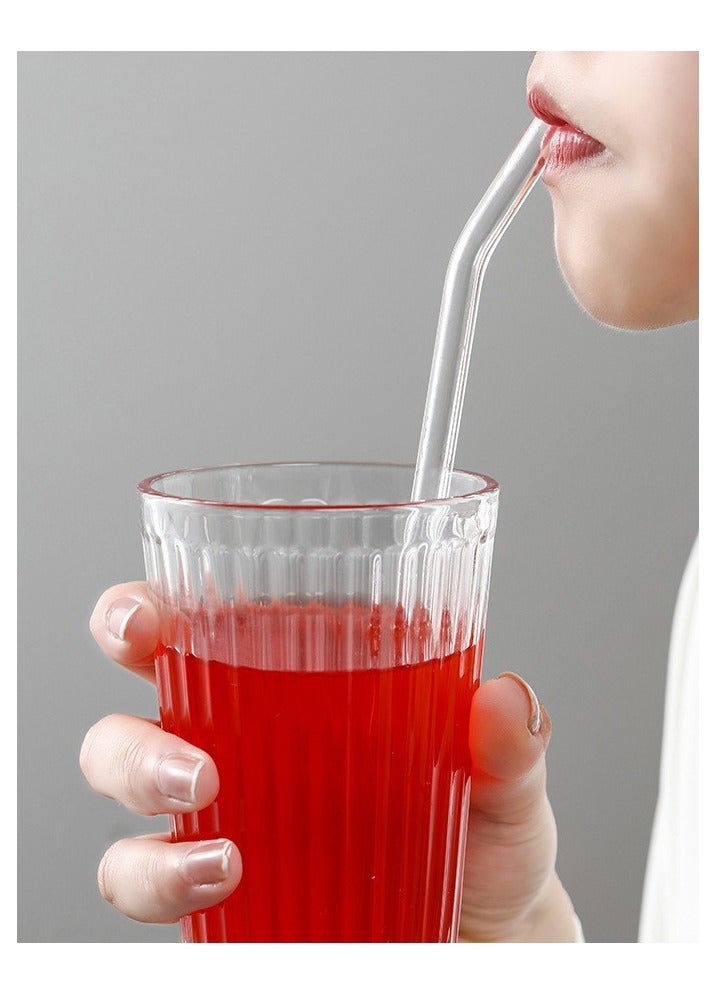 Y&D 2-Piece Glass Drinking Straw Reusable Heat-resistant Explosion-proof High Borosilicate Glass Set With Brush Clear 2*Straws 23 cm 1*Cleaning Brush 8 cm Cold-resistant Creative Glass Juice Straw  - Image 4