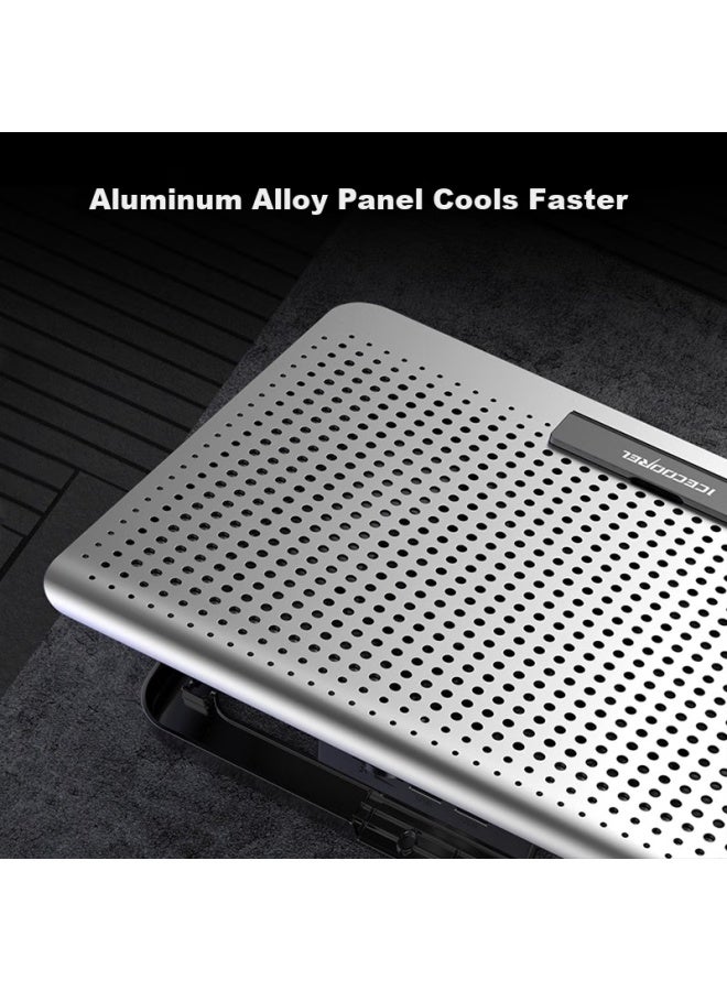 ICE COOREL Kuorui Bingzun D19 Laptop Cooling Pad, Aluminum Alloy Stand, Computer Desk Riser, Adjustable Speed Exhaust Fan Cooling Plate, Compatible With Huawei And Lenovo - Image 4