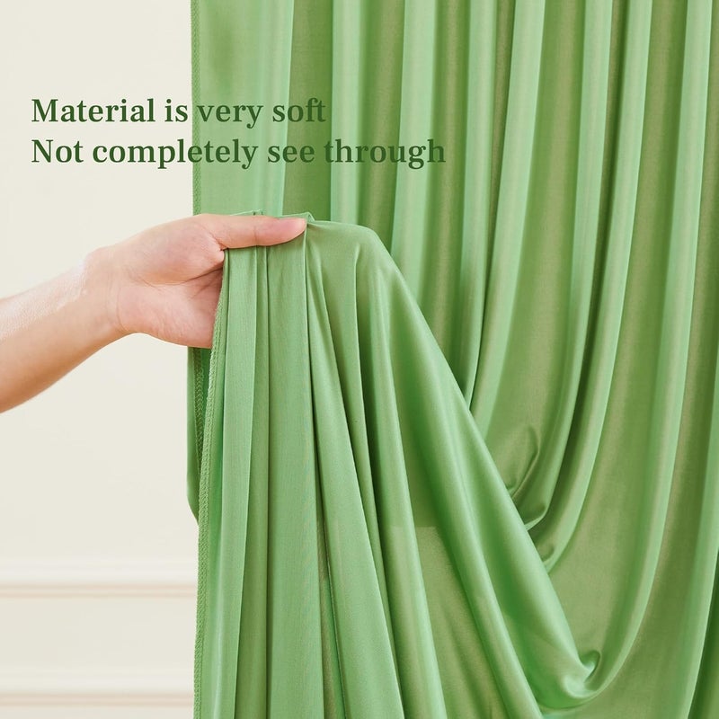 PARTISKY 8x10FT Sage Green Backdrop Curtains for Wedding Parties, Wrinkle Free Polyester Photography Backdrop Drapes for Wedding Baby Shower Birthday Parties Stage Background Stand Decorations 4x10ft,2 Panels - Image 5