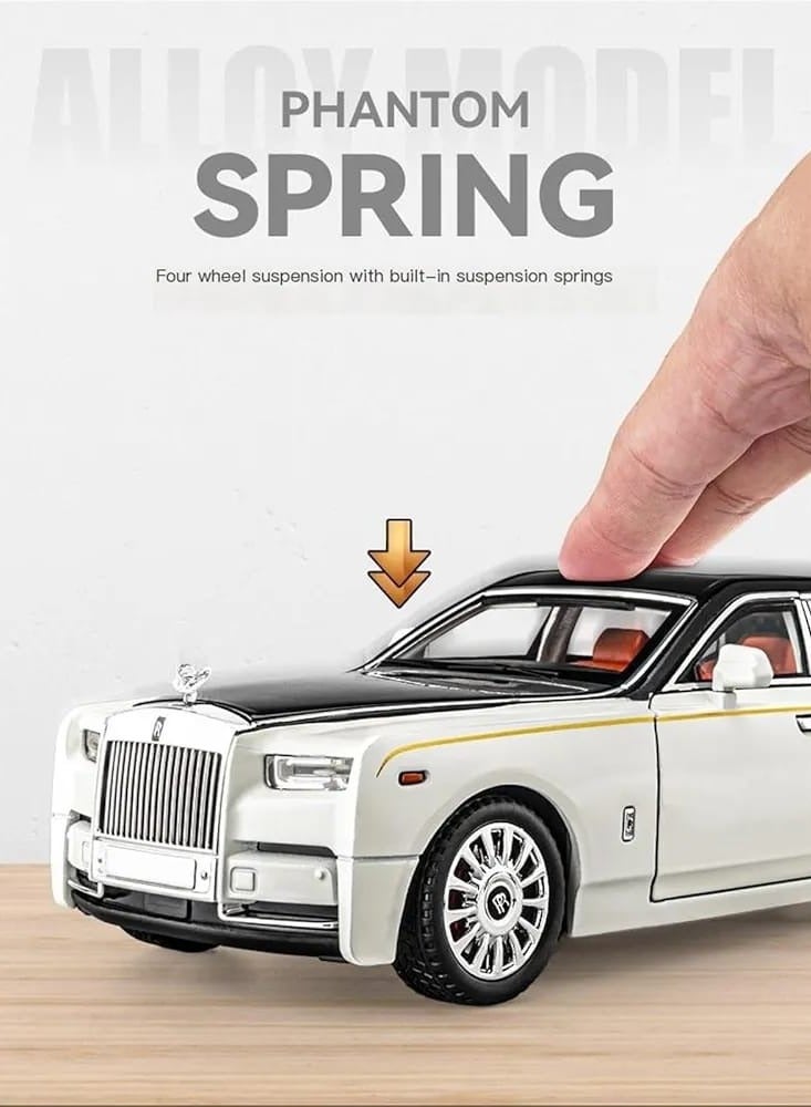 PHANTOM 1:18 Phantom Classic Model Car – Alloy Diecast Collectible Toy with Pull-Back Action | Double Door Open Design - Image 2