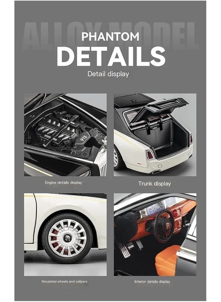 PHANTOM 1:18 Phantom Classic Model Car – Alloy Diecast Collectible Toy with Pull-Back Action | Double Door Open Design - Image 3