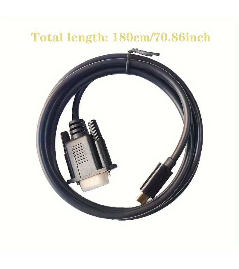 USB-C to VGA Cable 180cm Black for Monitors Laptops Projectors - Image 2