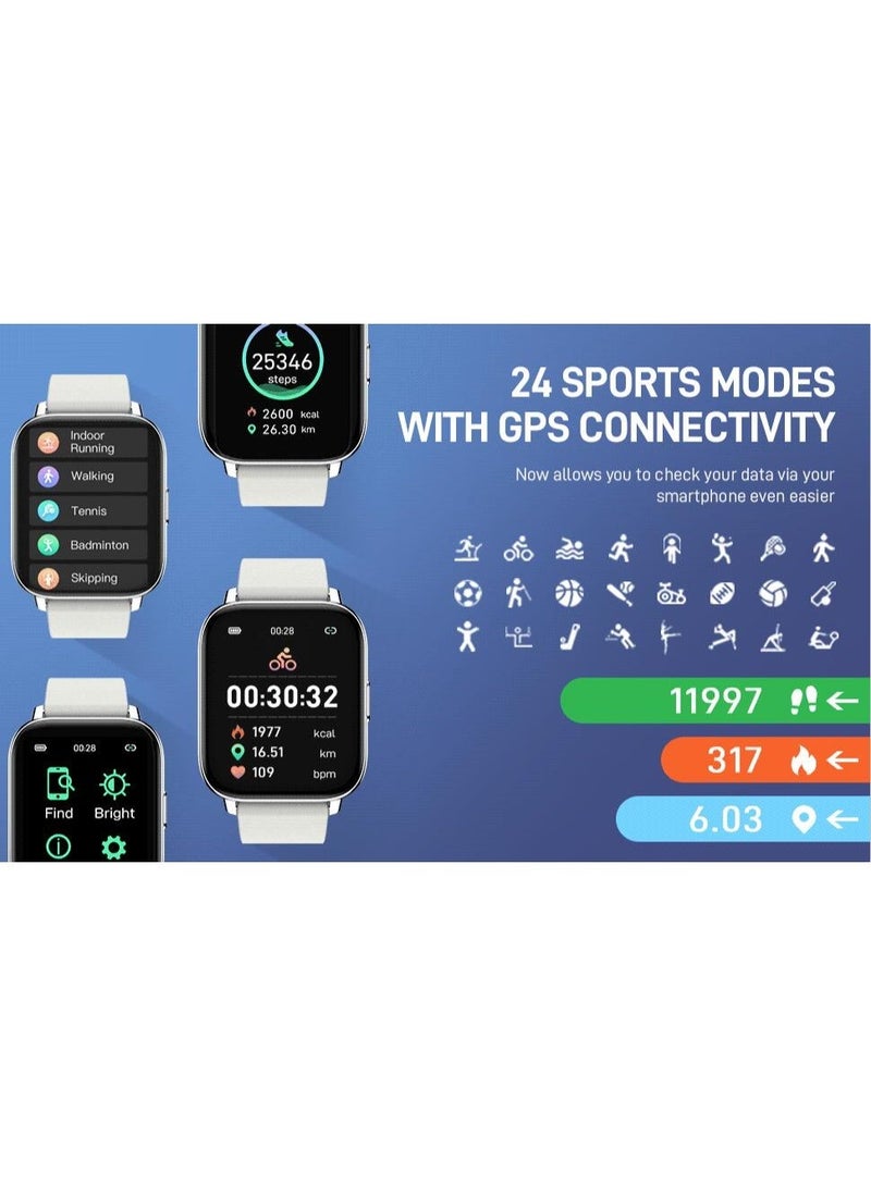 HUMJO Smart Watch, Fitness Tracker 1.69" Touch Screen Fitness Watch with Heart Rate Sleep Monitor, Step Counter Smart Watch for Men Women Activity Trackers IP68 Waterproof Smartwatch for iOS Android - Image 3
