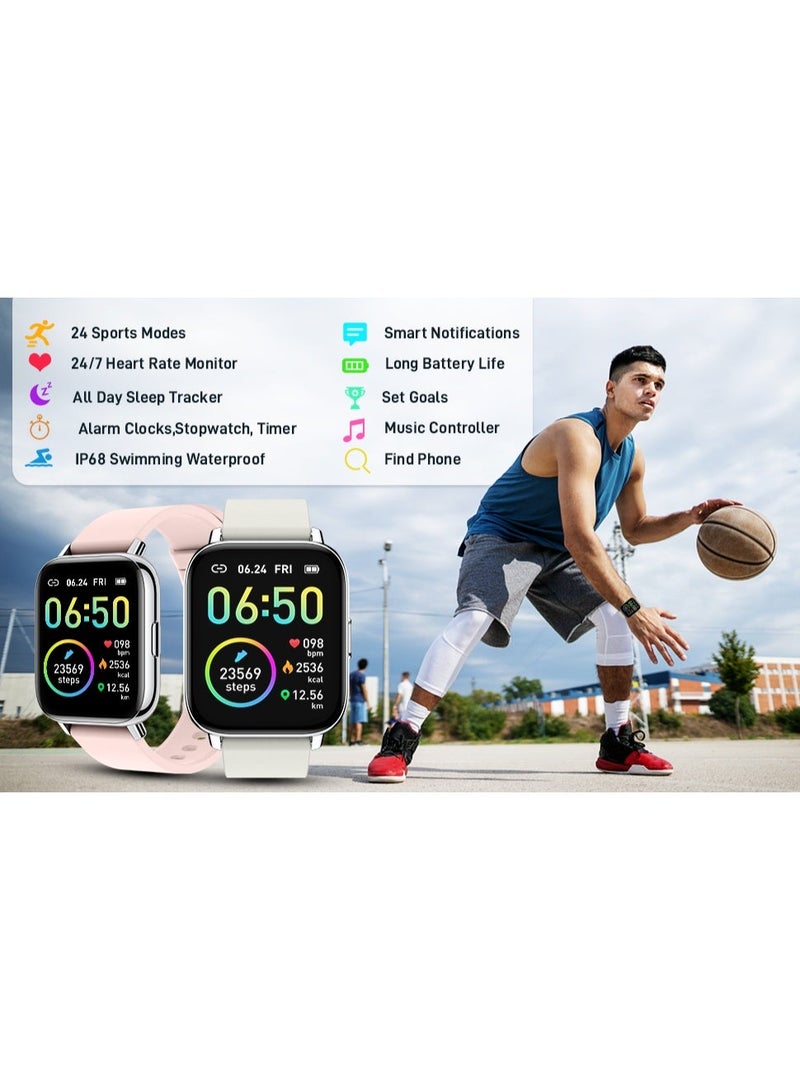 HUMJO Smart Watch, Fitness Tracker 1.69" Touch Screen Fitness Watch with Heart Rate Sleep Monitor, Step Counter Smart Watch for Men Women Activity Trackers IP68 Waterproof Smartwatch for iOS Android - Image 4